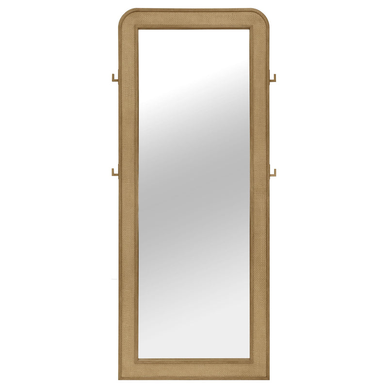Coaster Furniture Arini 224309 Cane Weave Full Length Standing Floor Mirror - Sand Wash IMAGE 2