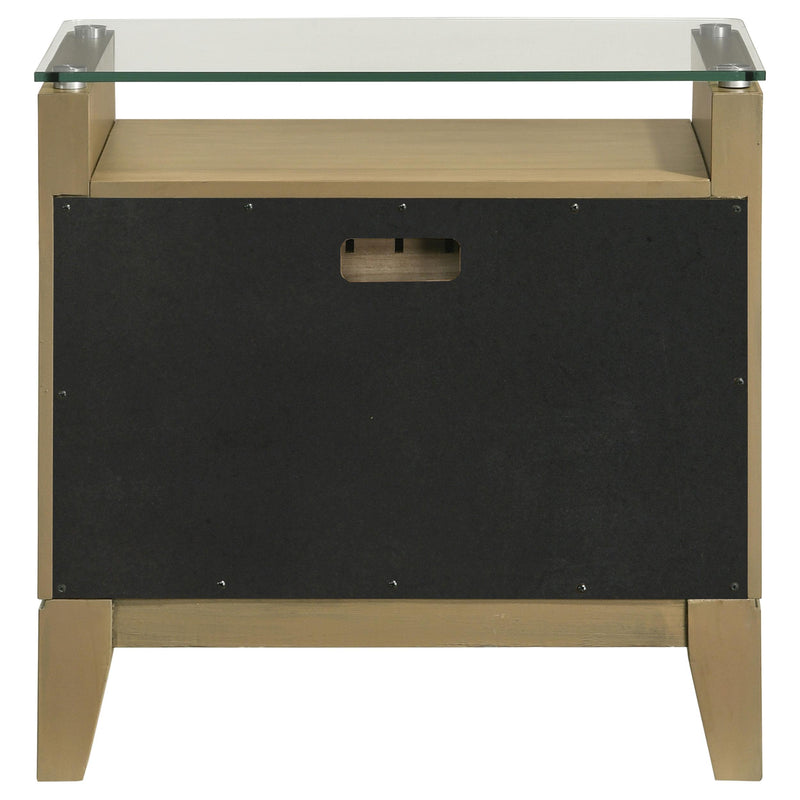 Coaster Furniture Granada 224922 2-Drawer Glass Top Nightstand - Natural Pine IMAGE 6