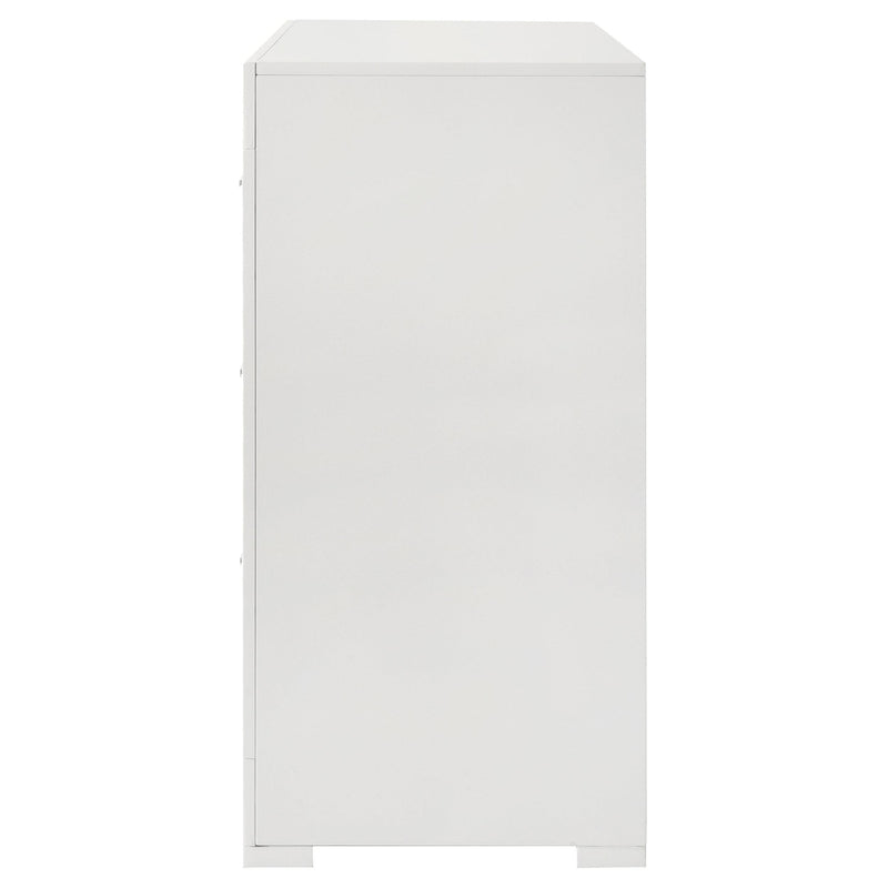 Coaster Furniture Ives 224943 6-Drawer Dresser Cabinet - White High Gloss IMAGE 4