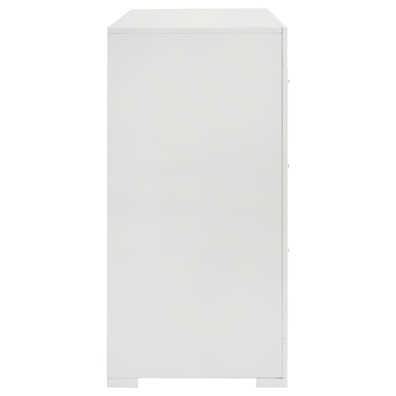 Coaster Furniture Ives 224943 6-Drawer Dresser Cabinet - White High Gloss IMAGE 8
