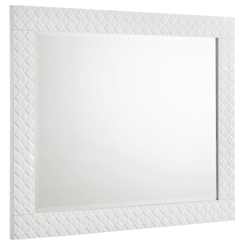 Coaster Furniture Ives 224944 Dresser Mirror - White High Gloss IMAGE 1