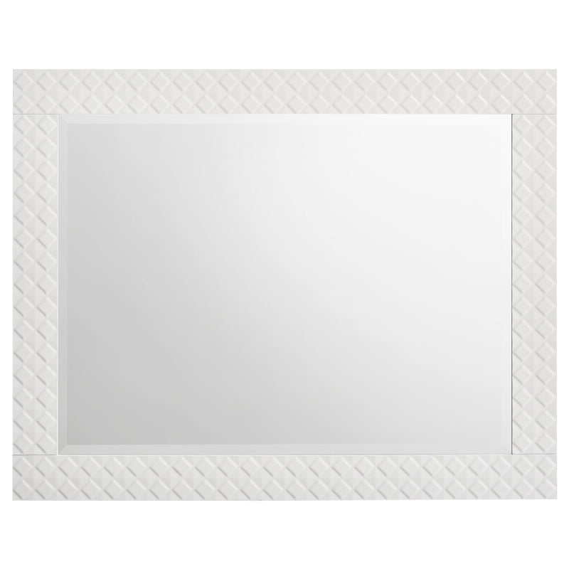 Coaster Furniture Ives 224944 Dresser Mirror - White High Gloss IMAGE 2