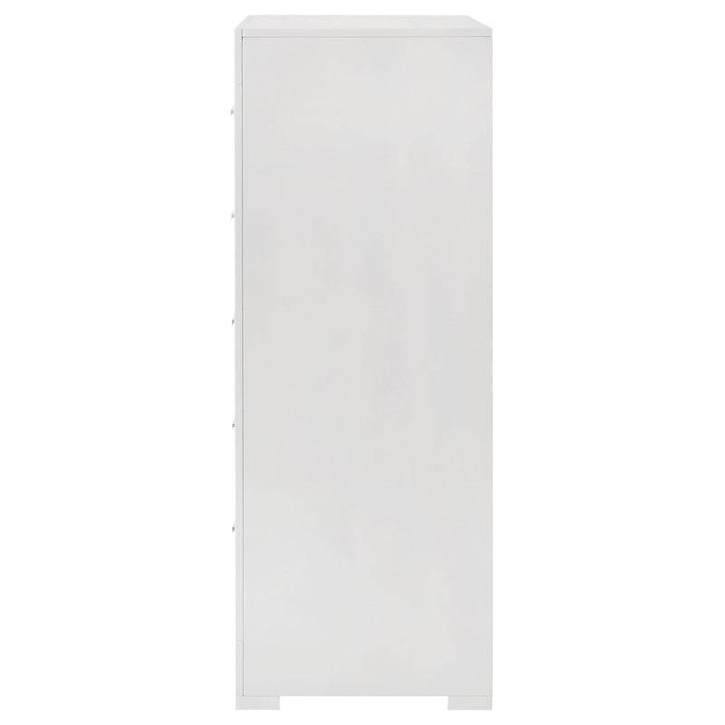Coaster Furniture Ives 224945 5-Drawer Bedroom Chest of Drawers - White High Gloss IMAGE 4