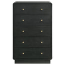 Coaster Furniture Cavelle 223665 5-Drawer Chest of Drawers - Black IMAGE 2