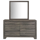 Coaster Furniture Wright 223343M 6-Drawer Dresser and Mirror - Brown Oak IMAGE 2