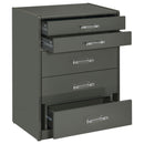 Coaster Furniture Danbury 930210 3-Drawer Makeup Vanity & Stool - Set Grey High Gloss IMAGE 2