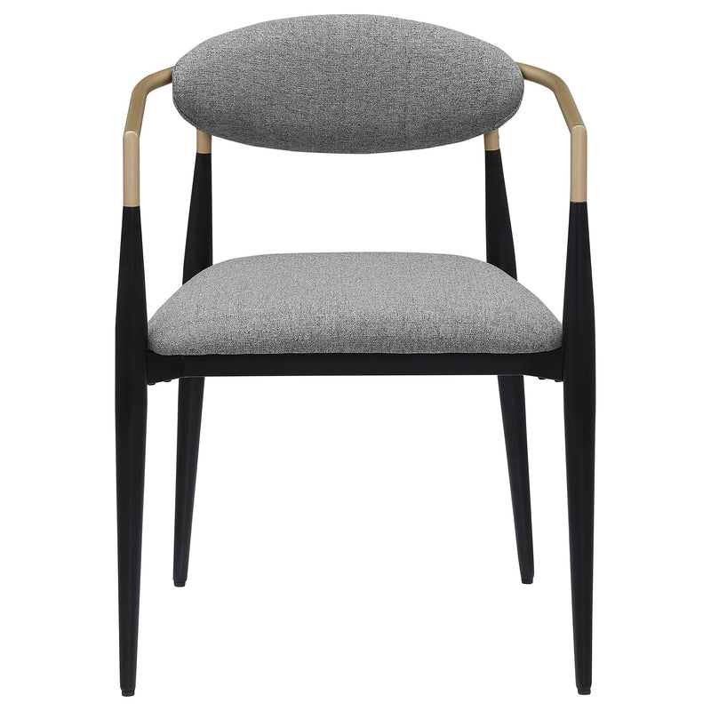 Coaster Furniture Alexis 182682 Fabric Upholstered Dining Arm Chair - Grey (Set of 2) IMAGE 2