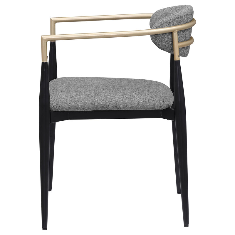 Coaster Furniture Alexis 182682 Fabric Upholstered Dining Arm Chair - Grey (Set of 2) IMAGE 4