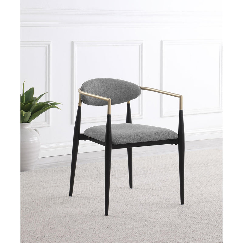 Coaster Furniture Alexis 182682 Fabric Upholstered Dining Arm Chair - Grey (Set of 2) IMAGE 8