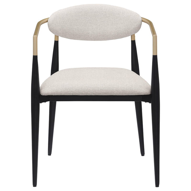 Coaster Furniture Alexis 182692 Fabric Upholstered Dining Arm Chair - Beige (Set of 2) IMAGE 2
