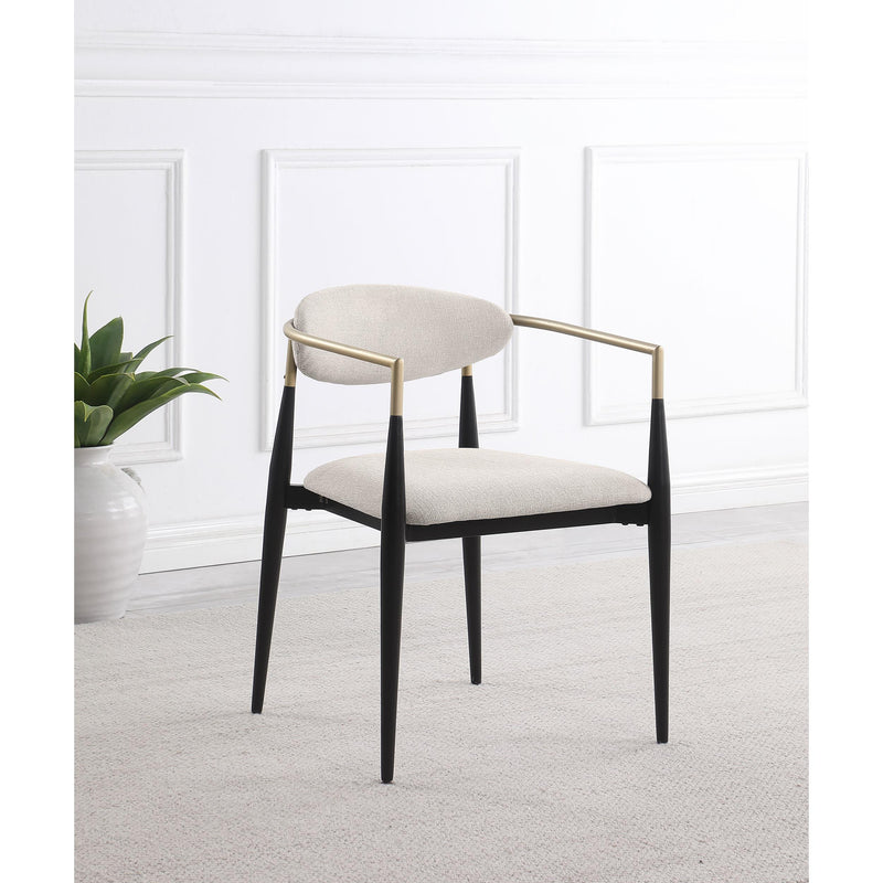 Coaster Furniture Alexis 182692 Fabric Upholstered Dining Arm Chair - Beige (Set of 2) IMAGE 8