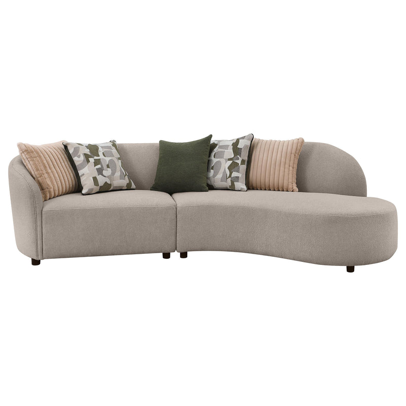 Coaster Furniture Fayette 504920 2-piece Upholstered Sectional Sofa - Greige IMAGE 2