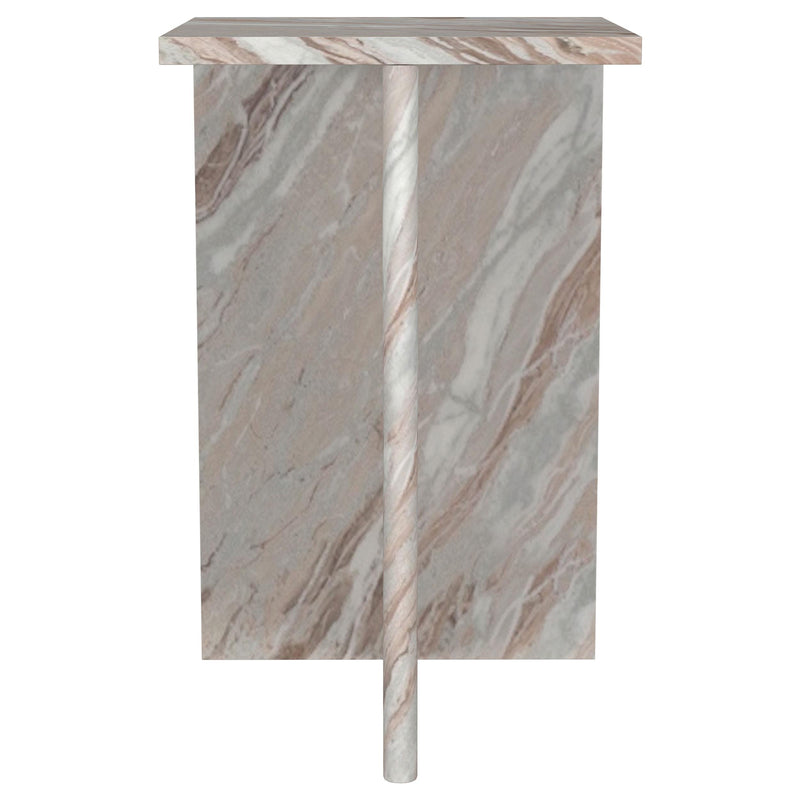 Coaster Furniture Bowdoin 930053 Genuine Marble Accent Side Table - Grey IMAGE 2