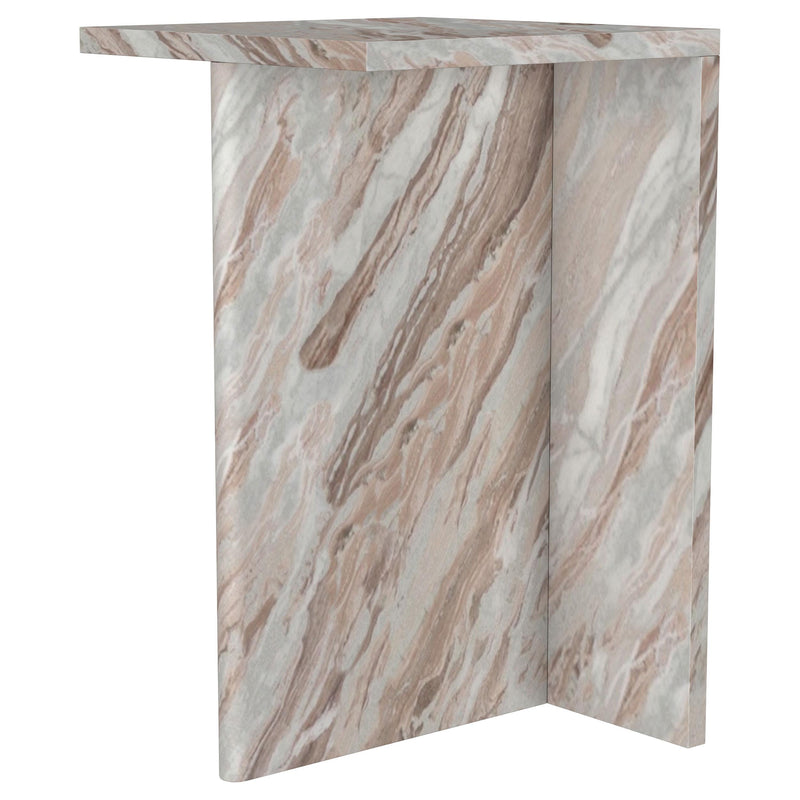 Coaster Furniture Bowdoin 930053 Genuine Marble Accent Side Table - Grey IMAGE 3