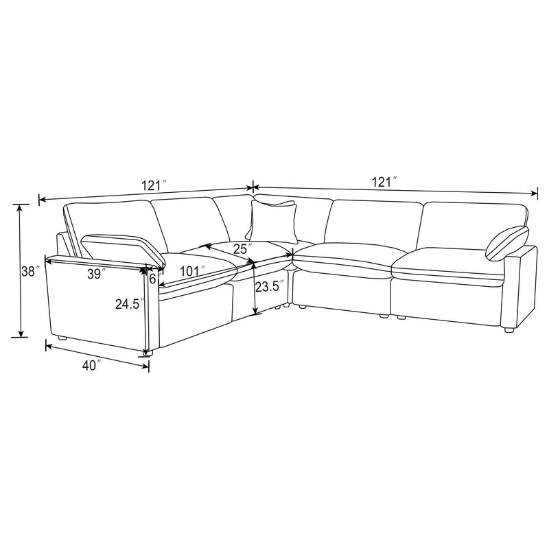 Coaster Furniture Collins 609560P 5-piece Modular Power Reclining Sectional - Grey IMAGE 13