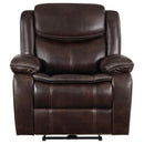 Coaster Furniture Sycamore 610193P Upholstered Power Recliner Chair - Dark Brown IMAGE 3