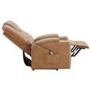 Coaster Furniture Armstrong 609476P Upholstered Power Lift Massage Recliner - Camel IMAGE 7