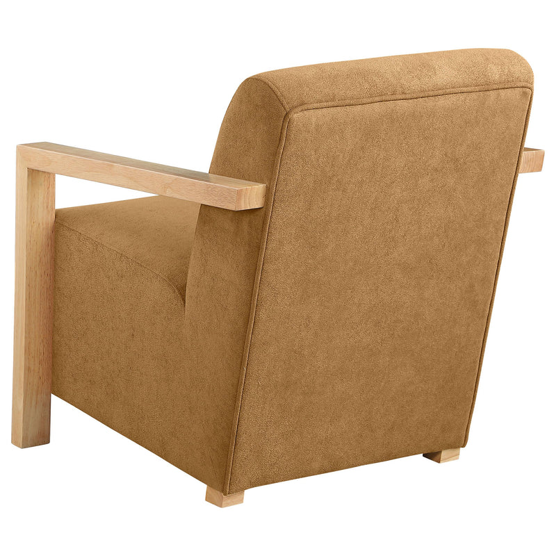 Coaster Furniture Diego 902268 Upholstered Accent Arm Chair with Wood Arms - Honey IMAGE 5