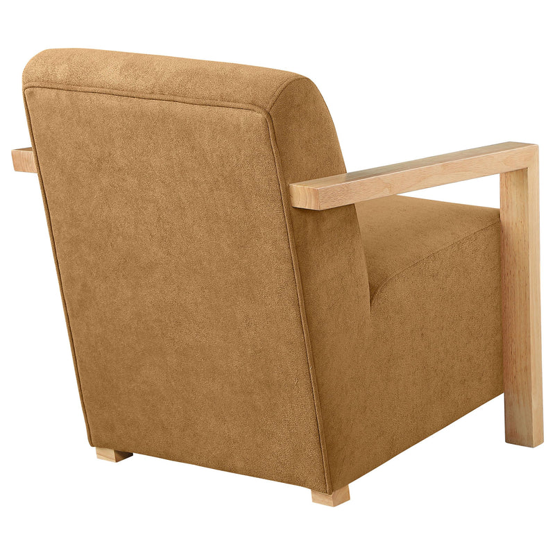 Coaster Furniture Diego 902268 Upholstered Accent Arm Chair with Wood Arms - Honey IMAGE 6