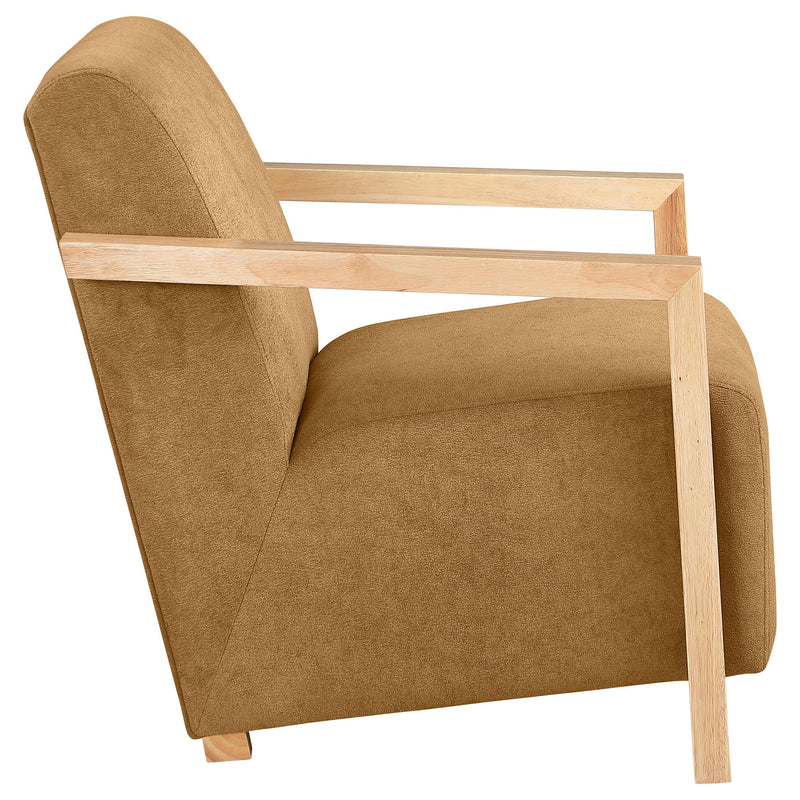 Coaster Furniture Diego 902268 Upholstered Accent Arm Chair with Wood Arms - Honey IMAGE 7
