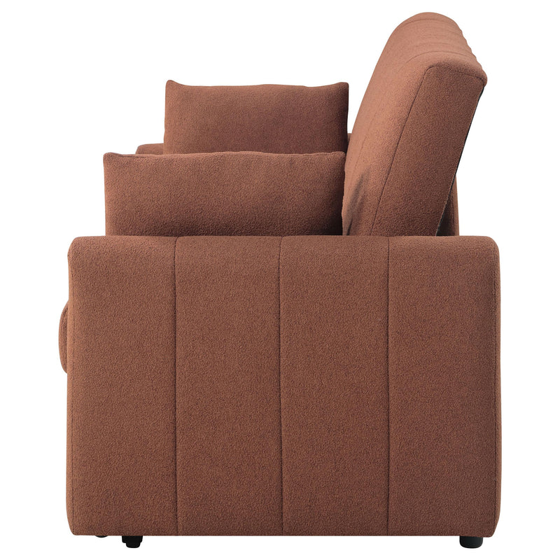 Coaster Furniture Portland 350145 Boucle Upholstered Sleeper Sofa Bed - Copper IMAGE 6