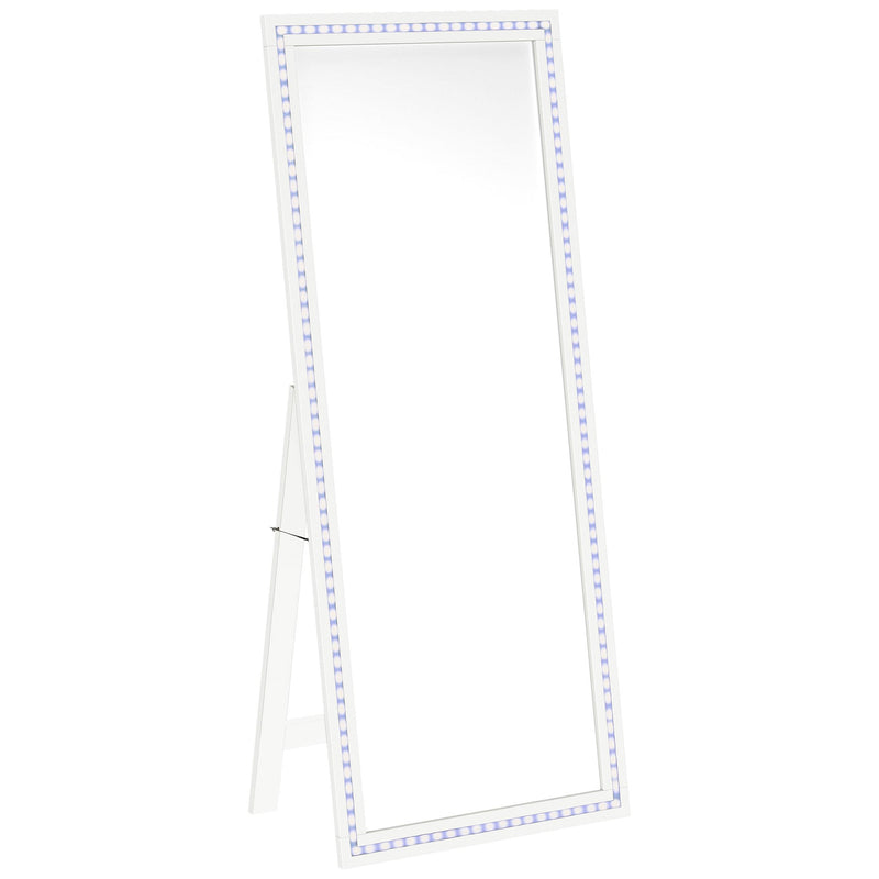 Coaster Furniture Windrose 960963 28 x 67 Inch Tempered LED Standing Mirror - White IMAGE 2