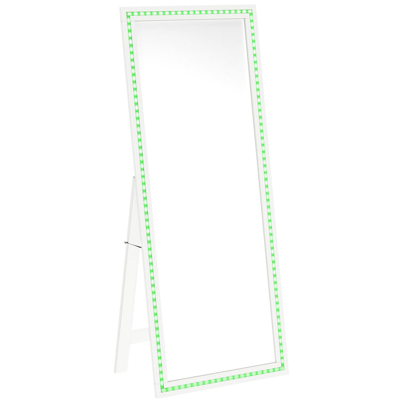 Coaster Furniture Windrose 960963 28 x 67 Inch Tempered LED Standing Mirror - White IMAGE 6