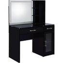 Coaster Furniture Flora 930219 2-drawer Vanity Set with LED Mirror - Black High Gloss IMAGE 7