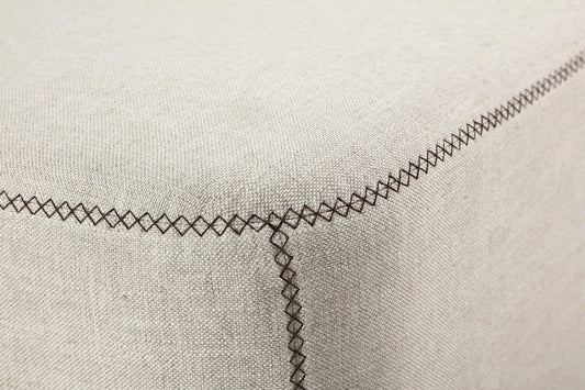 Virgil Louis - Upholstered Ottoman - Natural Linen