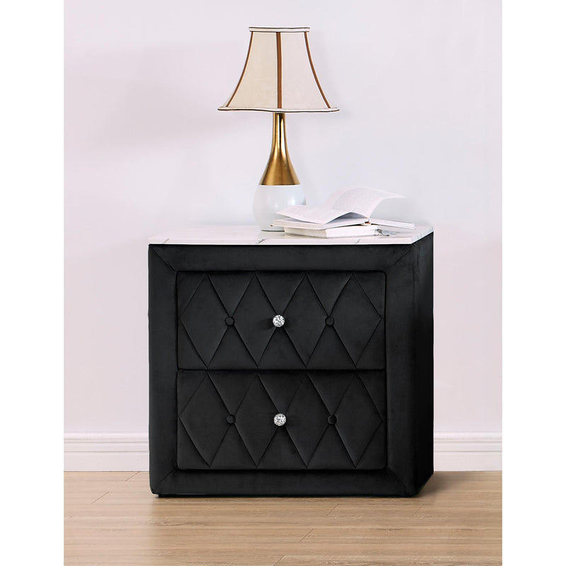  Crown Mark Annabelle 5114BK-2 Nightstand - Black IMAGE 3