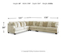 Rawcliffe - Left Arm Facing Sofa 4 Pc Sectional - Parchment