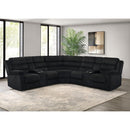  Coaster Furniture Atkinson 601520 Upholstered Reclining Sectional Sofa - Black IMAGE 6