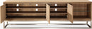 One - Coastal Modern TV Console - Brushed Stainless Steel And Bisque