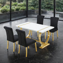  Furniture of America Holstebro FM37007GD-T-5PC-07GB 5 Pc 60" Dining Table Set IMAGE 1