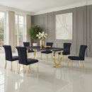  Furniture of America Horley FM37010GD-T807PC 7 Pc Dining Table Set IMAGE 1