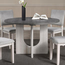  Furniture of America Oberto SL3406GY-RT Round Dining Table IMAGE 1