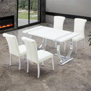  Furniture of America Holstebro FM37007SV-T-5PC-07SW 5 Pc 60" Dining Table Set IMAGE 1