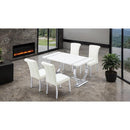  Furniture of America Holstebro FM37007SV-T-5PC-07SW 5 Pc 60" Dining Table Set IMAGE 2