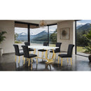  Furniture of America Holbaek FM37008GD-T-7PC-07GB 7 Pc 80" Dining Table Set IMAGE 2