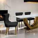  Furniture of America Portanova FM33003GD-T-7PC-15BK 7 Pc Dining Table Set IMAGE 3