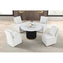  Furniture of America Varde FM3431WH-RT-TABLE Round Dining Marble Table IMAGE 3