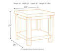 Carynhurst - Rectangular End Table - White Wash Gray