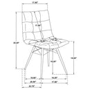  Coaster Furniture Aiken 110332FRT Set of 4 Fabric Upholstered Dining Side Chair - Saddle Forest Green IMAGE 12