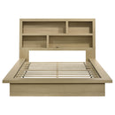  Coaster Furniture Hendricks 222650Q Queen Bookcase Headboard Platform Bed - Light Oak IMAGE 3