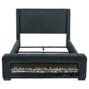  Coaster Furniture Preston 305821KW Upholstered California King Audio Flame Visualizer Bed - Dark Blue IMAGE 7