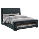  Coaster Furniture Preston 305821Q Upholstered Queen Audio Flame Visualizer Bed - Dark Blue IMAGE 6
