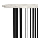  Coaster Furniture Haven 706207 Round Genuine White Marble Top Side Table - Black IMAGE 4