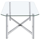  Coaster Furniture Cronin 706568 Rectangular Tempered Glass Top Coffee Table - Chrome IMAGE 4