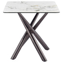  Coaster Furniture Carvell 708137 Square Sintered Stone Side Table Mirage - White IMAGE 9