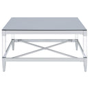  Coaster Furniture Lindley 709728-S3 3-piece Square Coffee and End Table Set - Chrome IMAGE 3